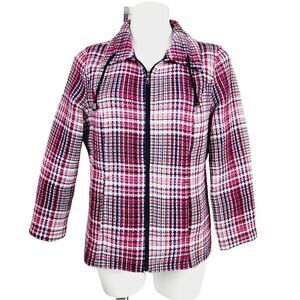 Christopher & Banks textured zip front jacket Size medium